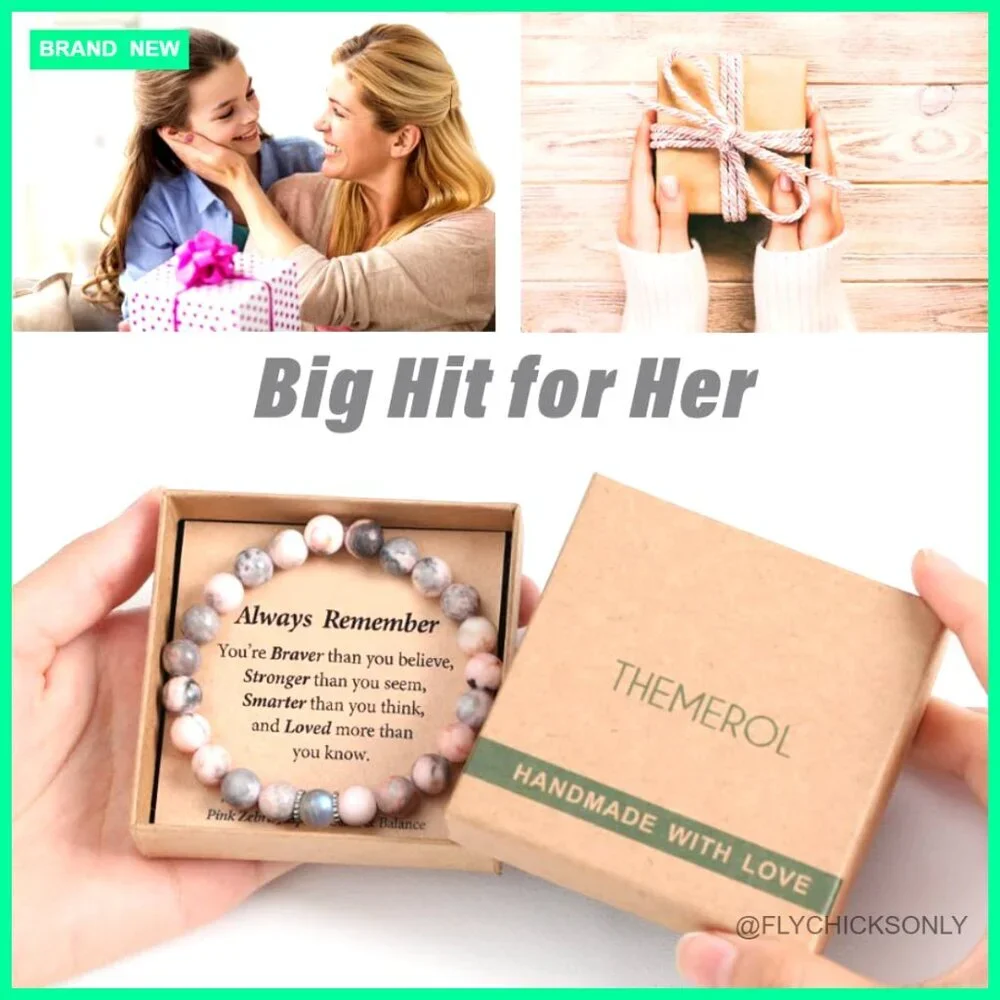 Handmade Crystal Bracelet with Encouragement Card for Girls